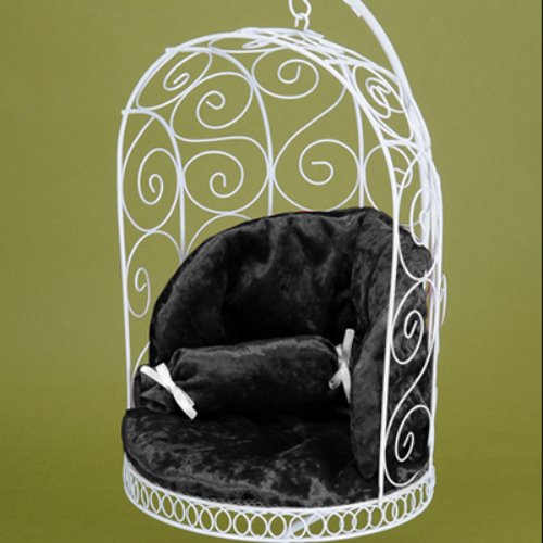 1/4 Scale Bird Cage Style Iron Chair (White/Black)