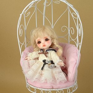 1/6 Scale Bird Cage Style Iron Chair (소파 White/Pink)